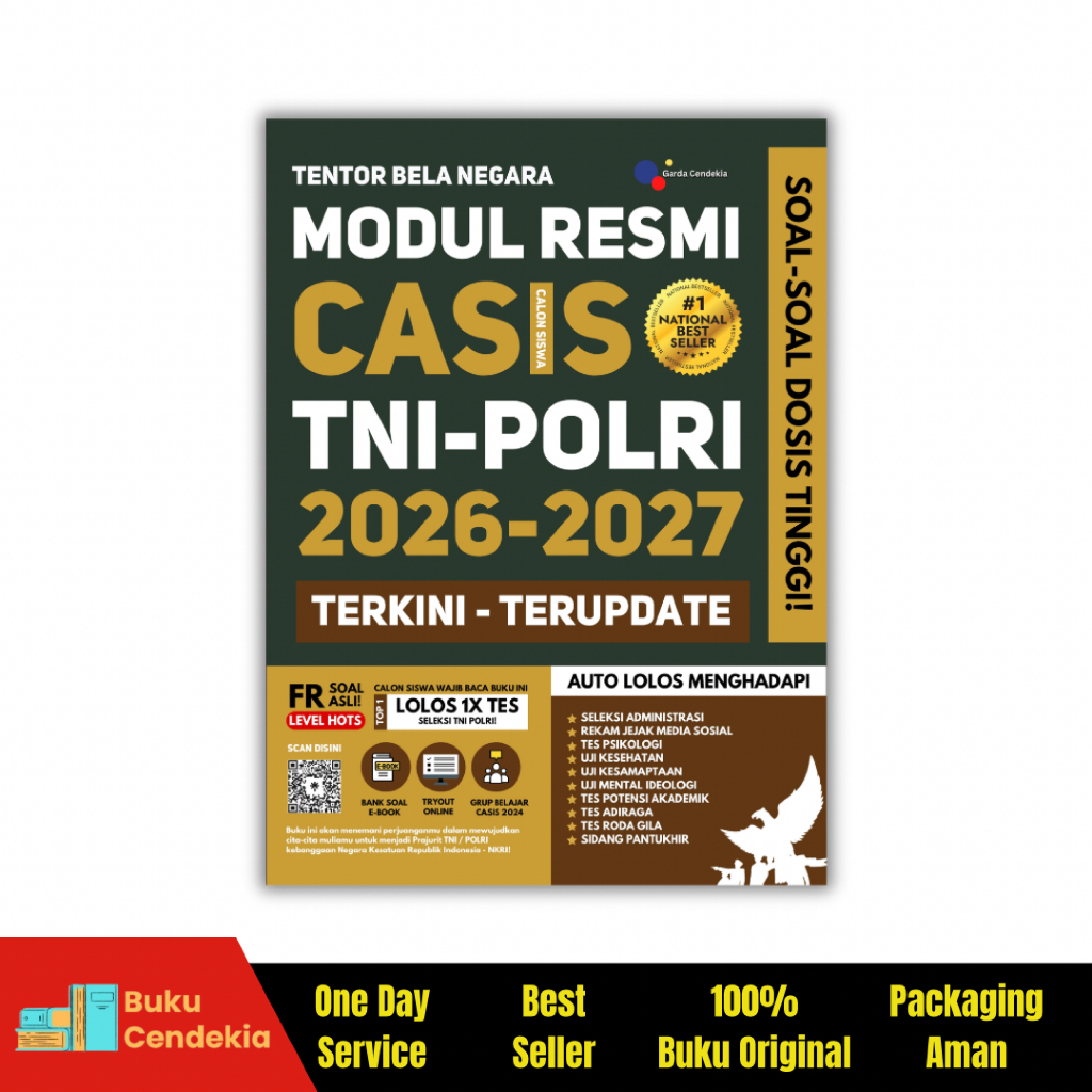 BUKU MODUL RESMI CASIS TNI POLRI 2026-2027 TERKINI-TERUPDATE / TNI POLRI / BUKU TNI POLRI TERBARU