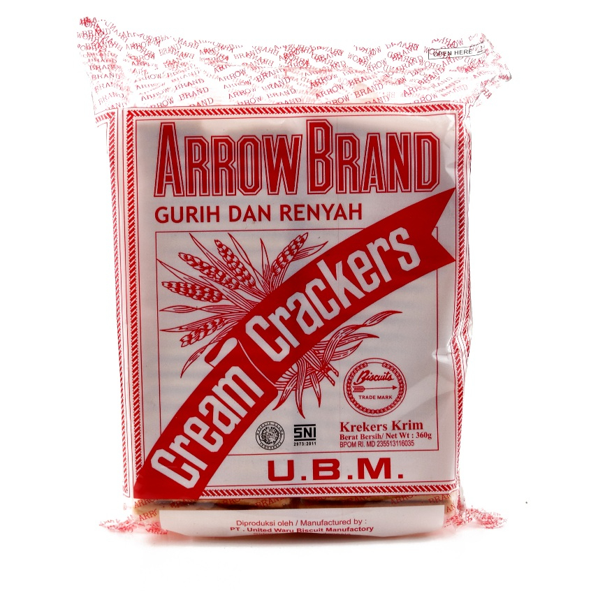 BISKUIT MALKIST KRAKERS UBM ARROW BRAND CREAM CRACKERS 350 GRAM