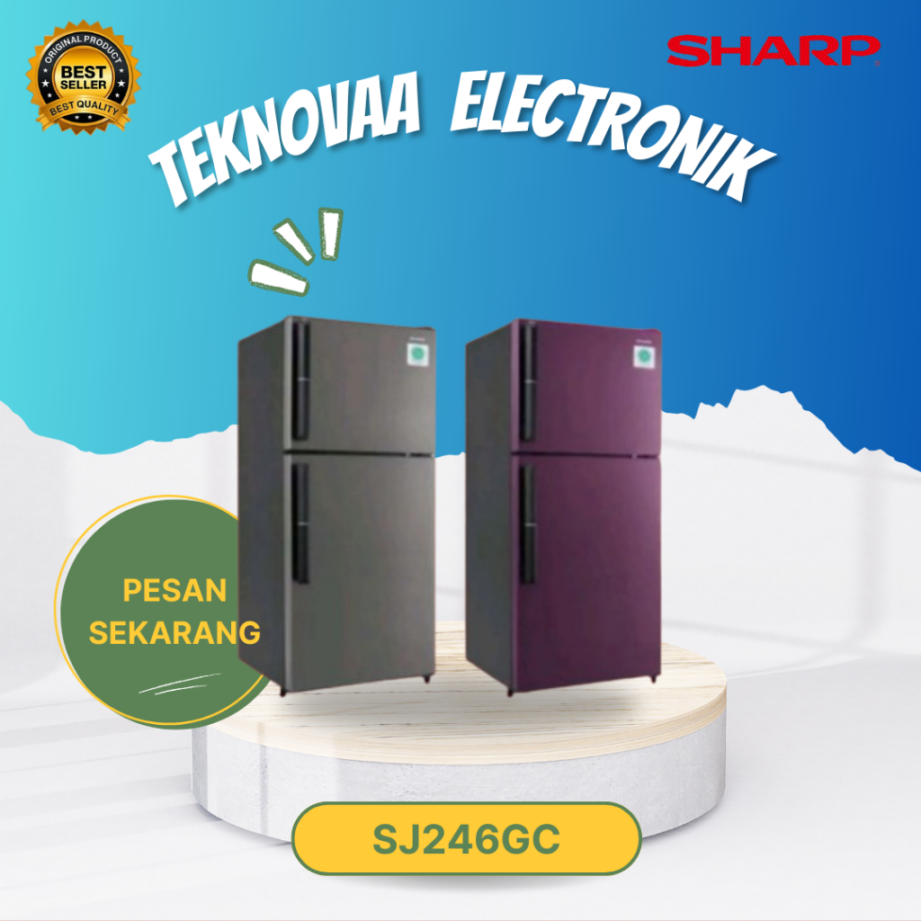 KULKAS 2 PINTU SHARP SJ246GC SD/SR/SJ246GCSD/SJ246GCSR/SJ-246GC-SD/SJ-246GC-SR/KULKAS 2 PINTU  187 L