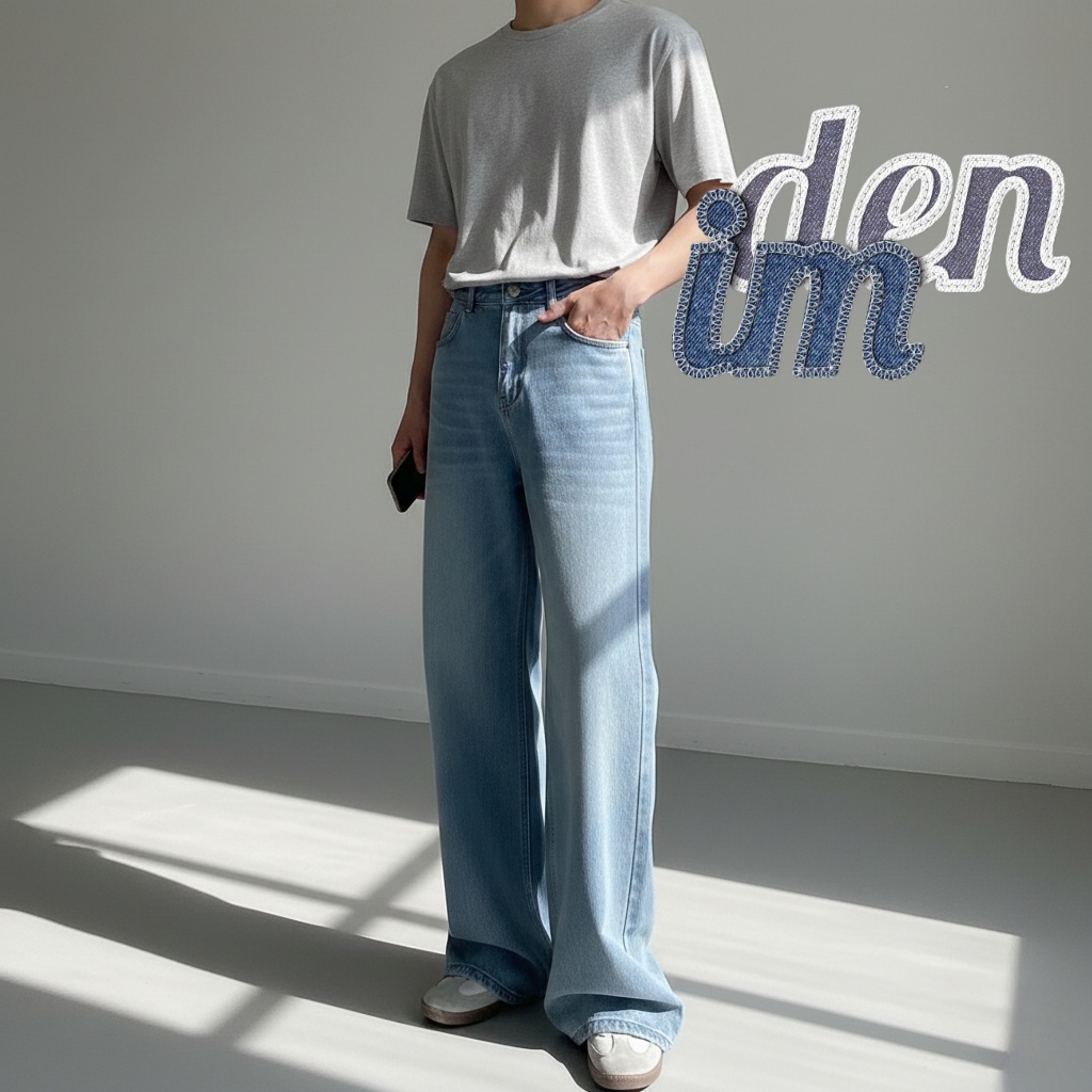 Jeans 8817 Baggy Jeans Unisex Pria Wanita HighWaist Oversize Wide Leg Jeans