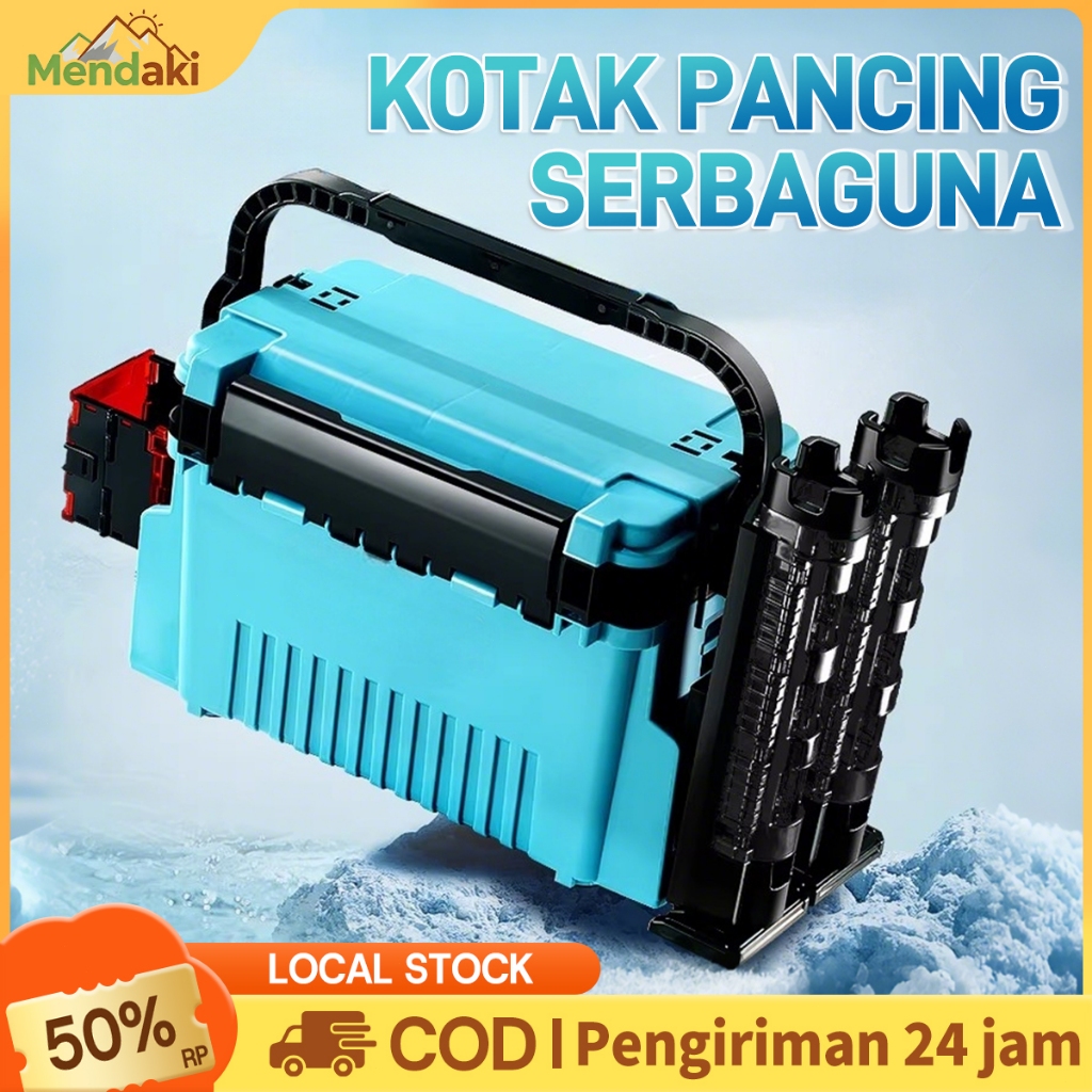 Mendaki  Tackle Box Kotak Peralatan Pancing Jigging Lure Box Fishing Box Mancing Serbaguna Besar Kec