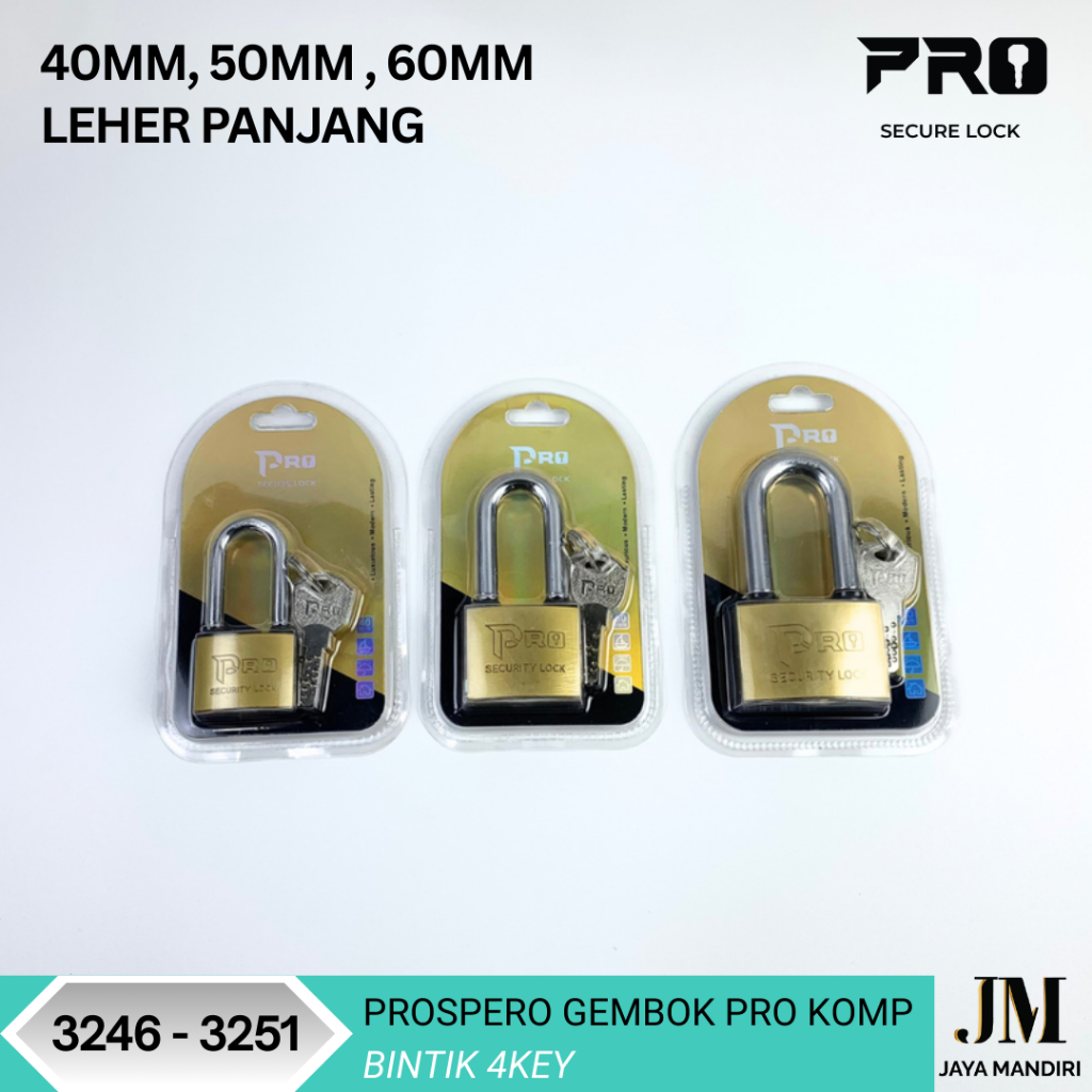 Gembok Pagar Gerbang 4 Anak Kunci Kuning | PRO Gembok Gerbang Leher Panjang | Gembok Pintu Rumah