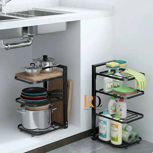 Rak Panci Susun Bawah Kolong Dapur Rak Pot Kabinet Atas Wastafel Dapur Di Bawah Rak Kolong Dapur
