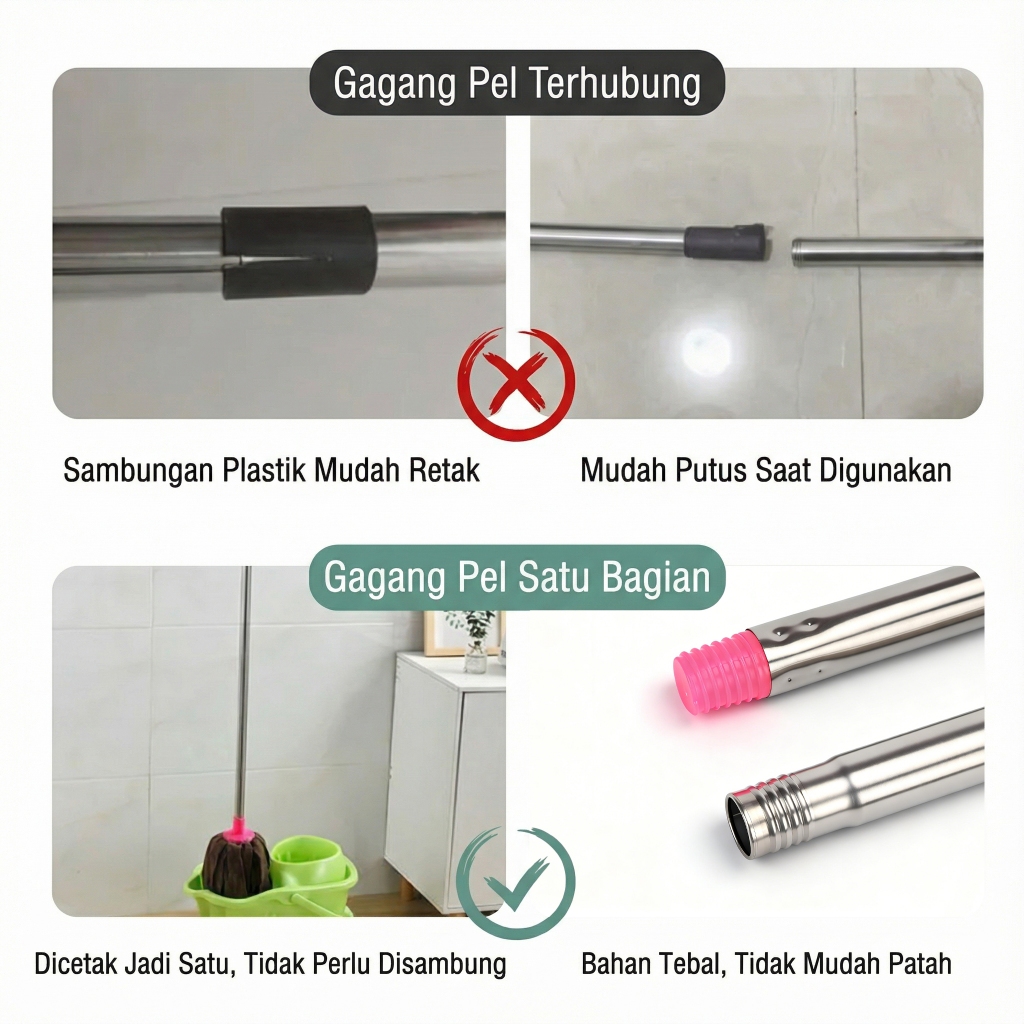 Pel microfiber Bossy Indostar Gagang pel/Microfiber MopGagang pel/pel handuk microfiber/Gagang pel