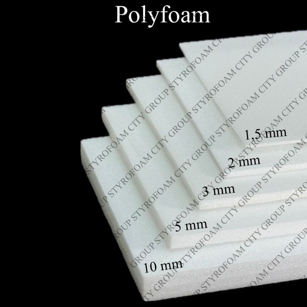 Polyfoam Import PxL 100x50cm Tebal 1,5mm - 10mm Depron Foam Foamboard Maket PS-Foam Sheet Lembaran P