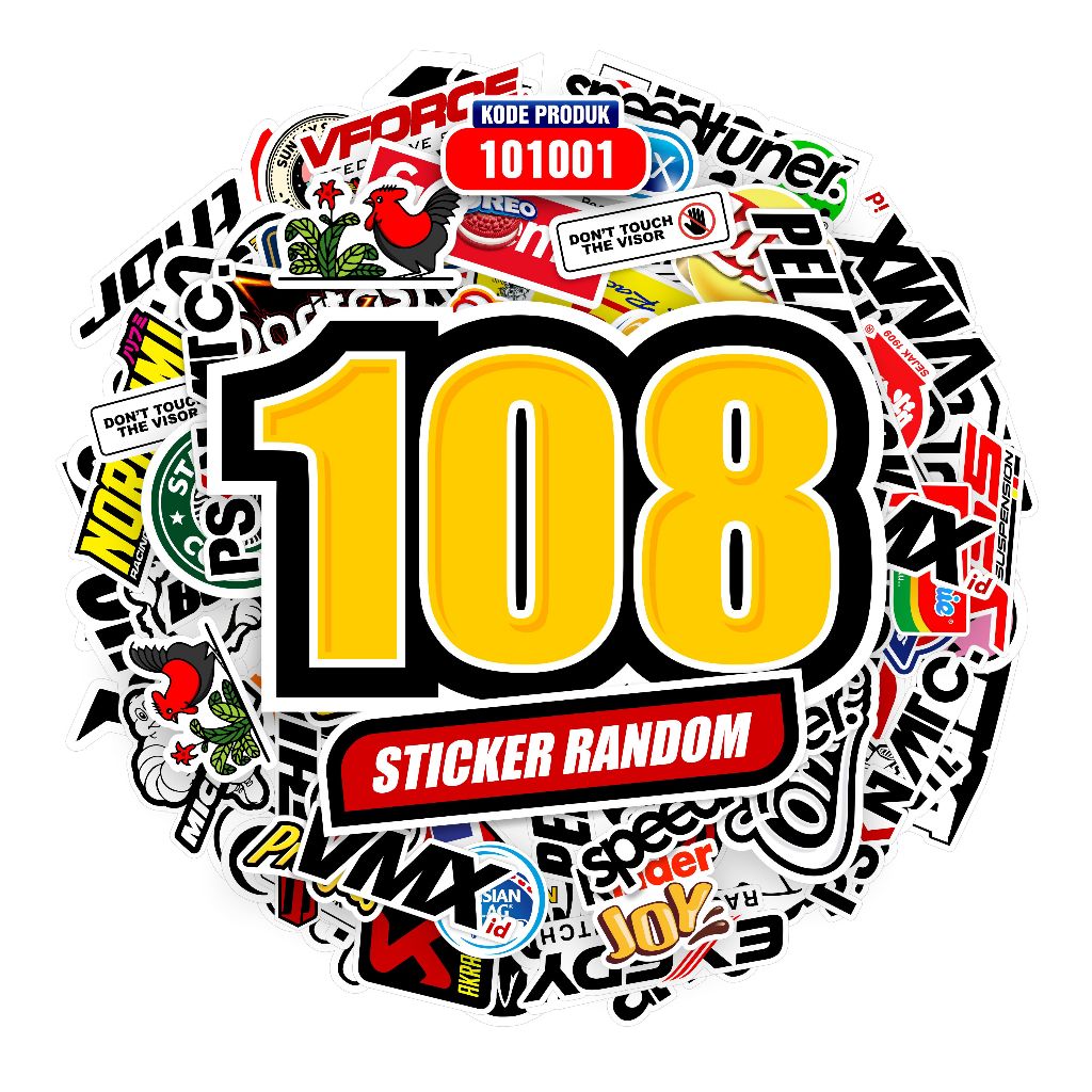 STICKER CASE ISI 108 105 50 PCS STIKER BRAND DISTRO APPAREL BAND STIKER HELM STICKER MOTOR KEREN AES