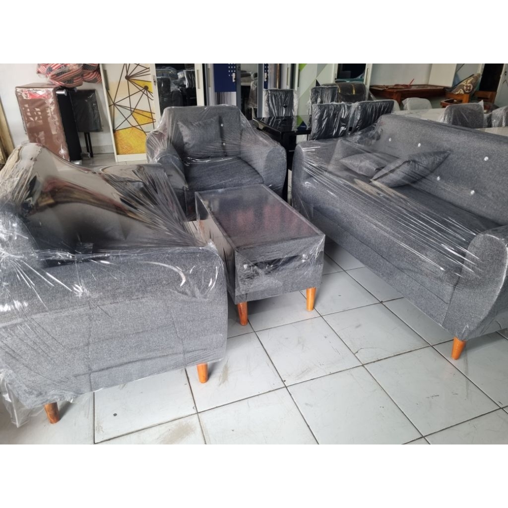 SOFA MINIMALIS 321 /SOFA MINIMALIS RETRO/SOFA RETRO 321+MEJA