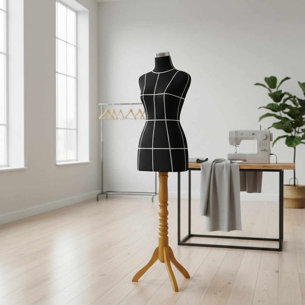 MANEKIN DM CEWEK POLA HITAM KAKI KAYU patung manekin mannequin cewek display busana wanita untuk jua