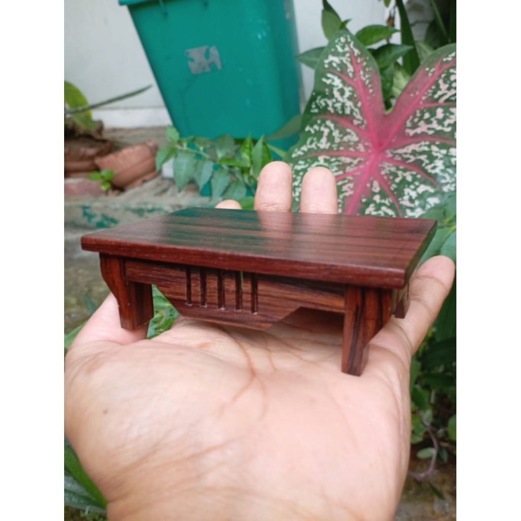 Meja tatakan untuk bonsai mini bahan kayu sonokeling #2