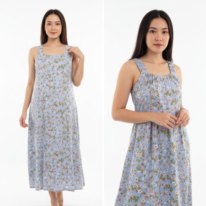 Daster Rayon Tali Bunga Bunga Yohana / Baju Tidur Katun Rayon Super Adem Muat BB 80 Kg