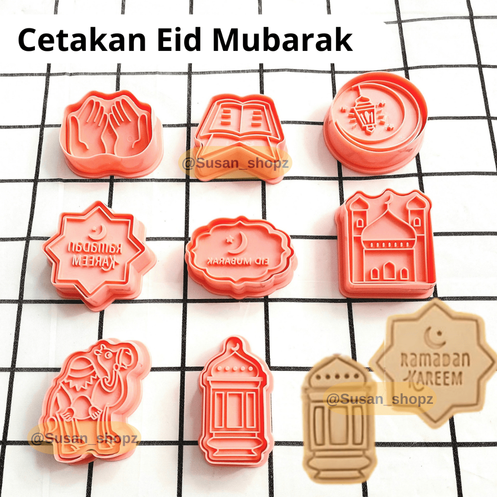 Cetakan Biskuit Tema Islamic Eid Mubarak Idul Fitri Lebaran Kue Kering Stempel