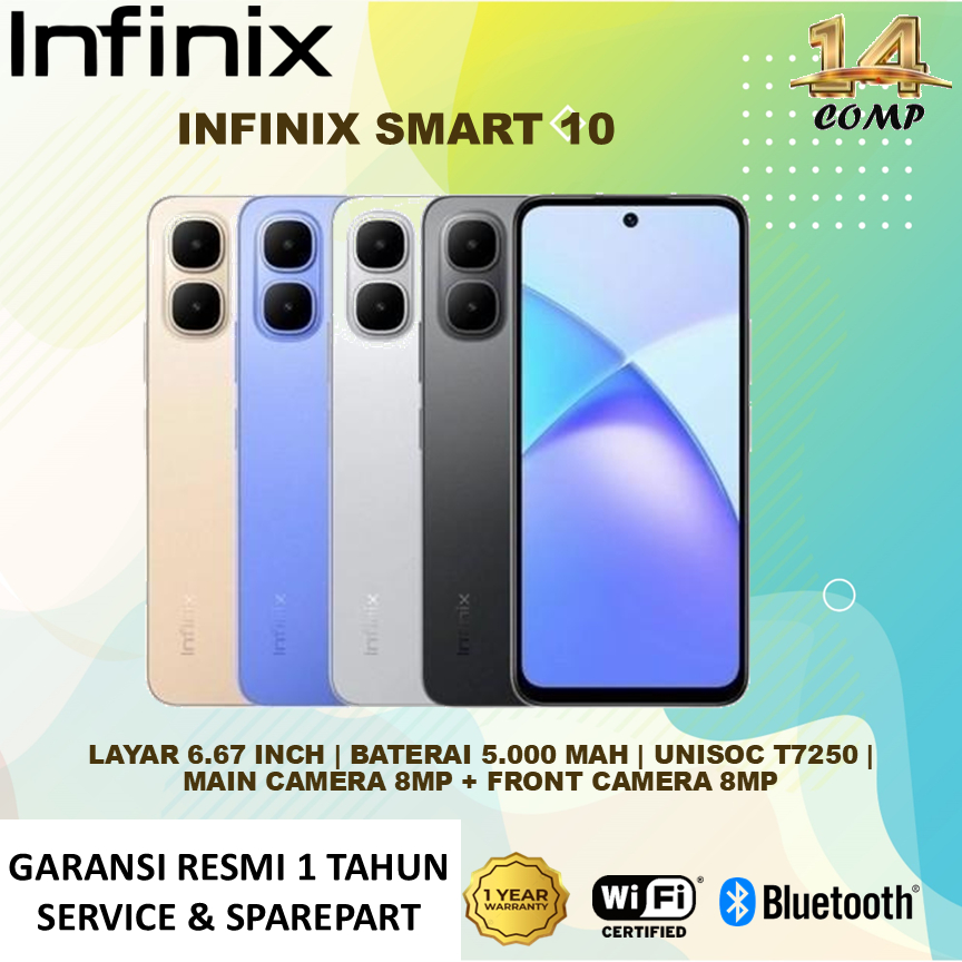 Infinix Smart 10 4/64 4/128 GB 4GB 64GB 128GB Smartphone HP Android