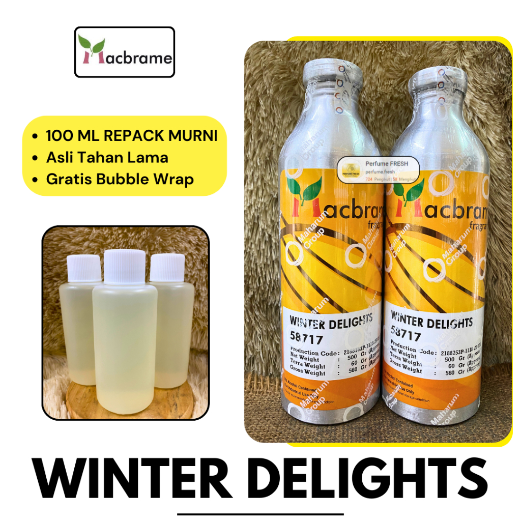 Bibit Parfum Winter Delight Murni 100 ML Berkualitas MACBRAME SNOWY PEACH BERRY