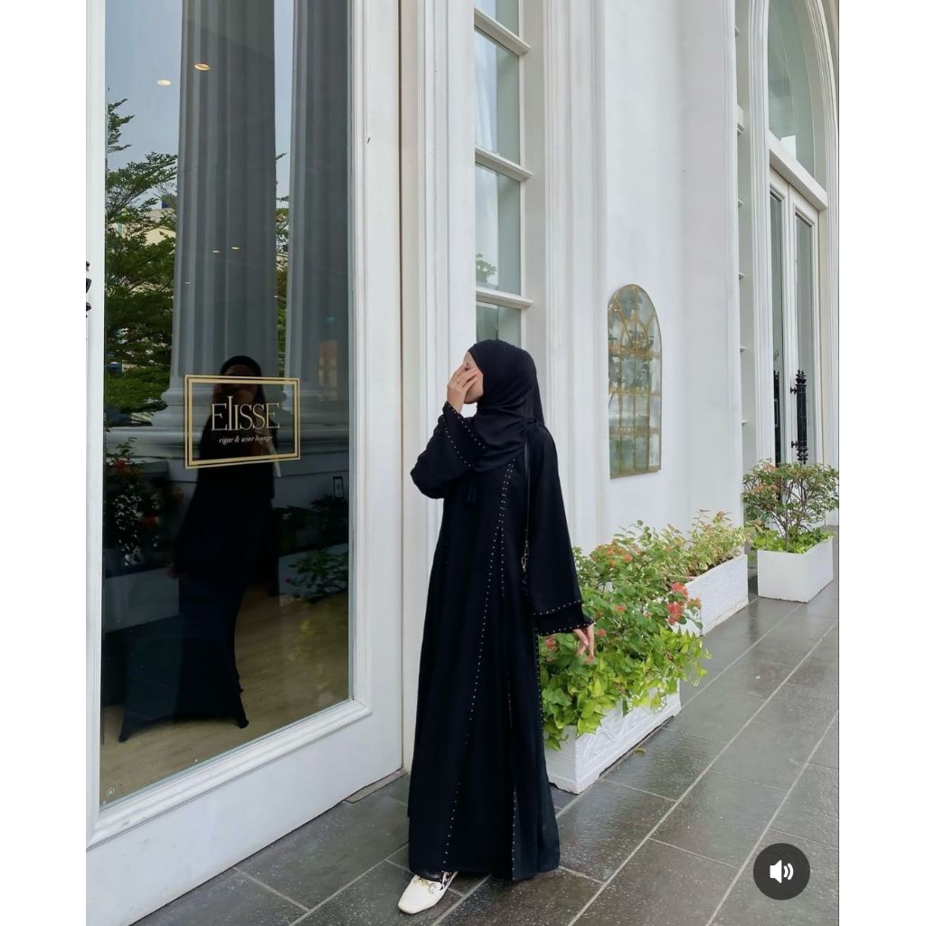 abaya gamis turkey maxi dress arab saudi remaja  tidak busui bahan adem jetblack premium kombinasi s