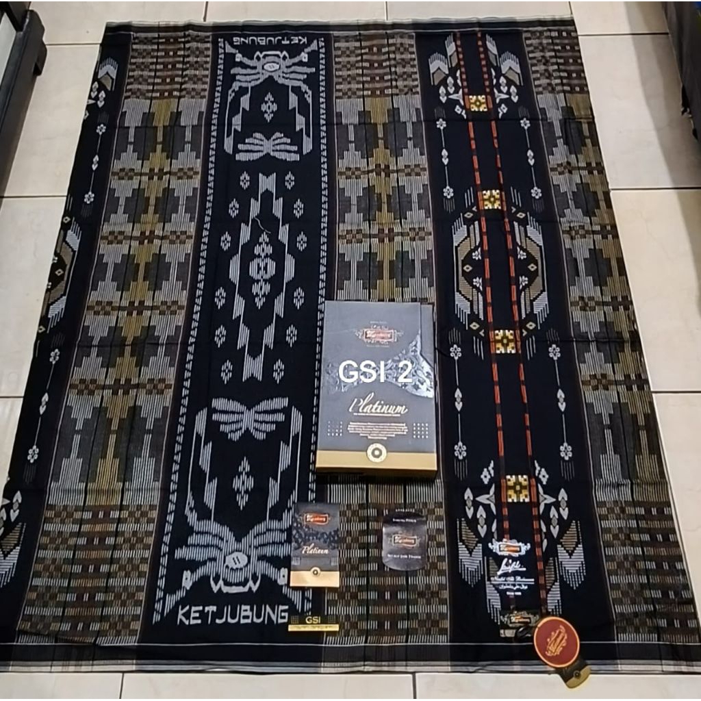 KETJUBUNG PLATINUM gsi GUNUNG SONGKET IKAT 100% ORIGINAL SARUNG DEWASA