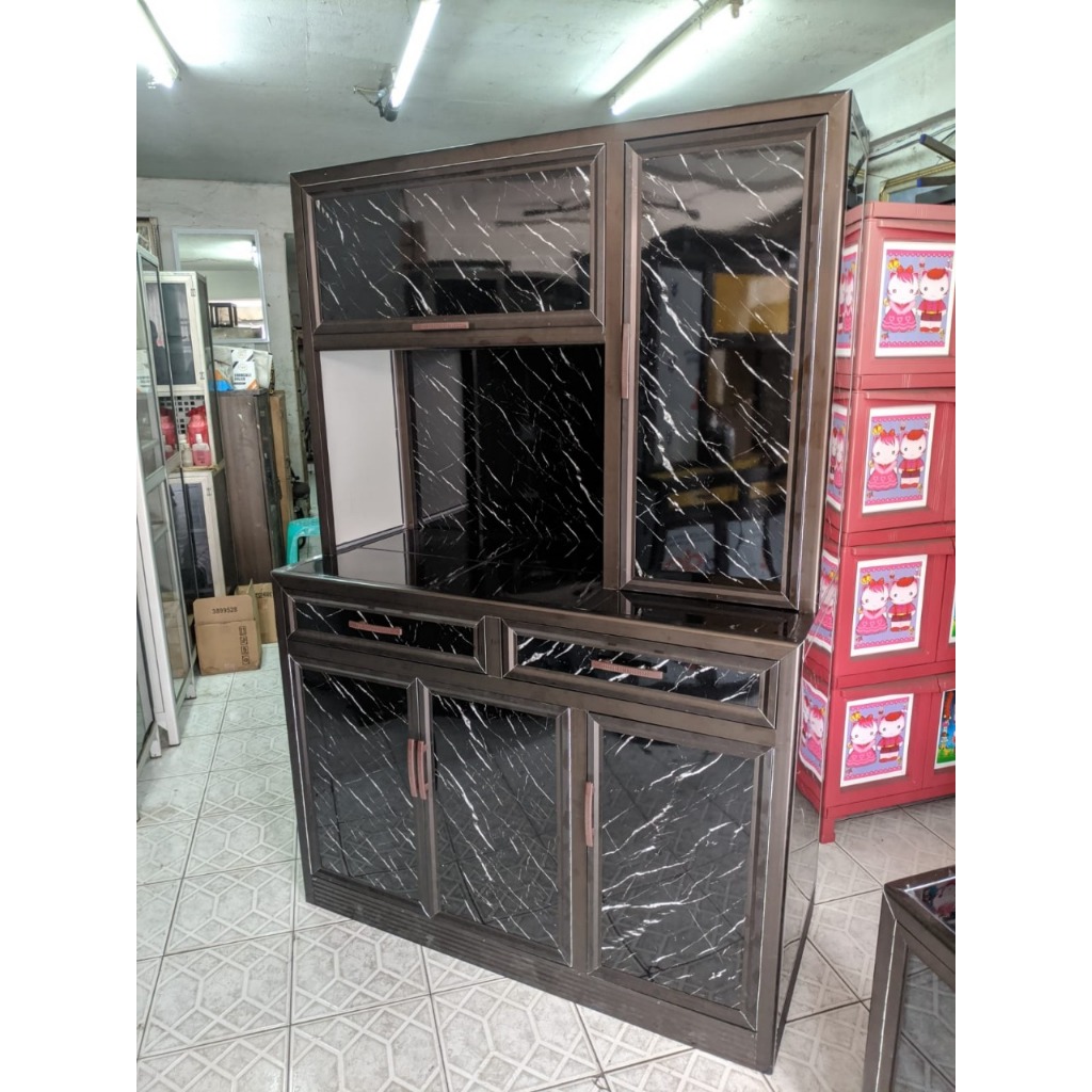 Rak piring Alumunium / Rak Dapur Alumunium ACP Type Ocean3 Pintu Gendong ACP