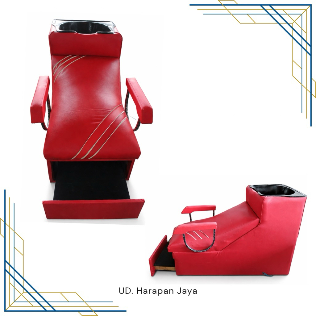 Washback Salon kecantikan | Kursi Keramas Cuci Rambut Motif Zebra Merah