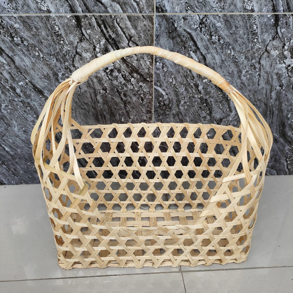 TAS ANYAMAN BAMBU 30x15x20