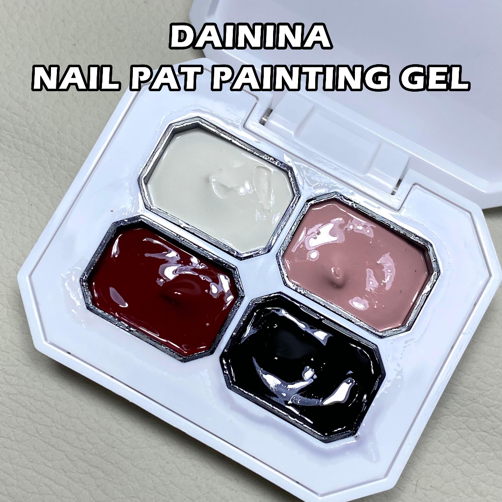 DAININA Pat Painting Gel 4 Color Classic Kutek Gel. FREE Spon + Random Hollow Stiker