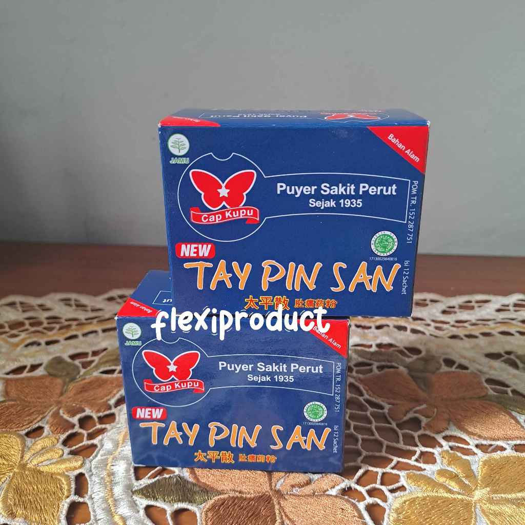 Tay Pin San Puyer Sakit Perut Cap Kupu Isi 12 Lembar