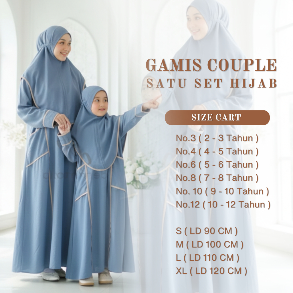 Set Abaya Gamis Syar’i Couple Ibu & Anak – Abaya Hitam Premium Bordir Minimalis, Set Muslimah Elegan