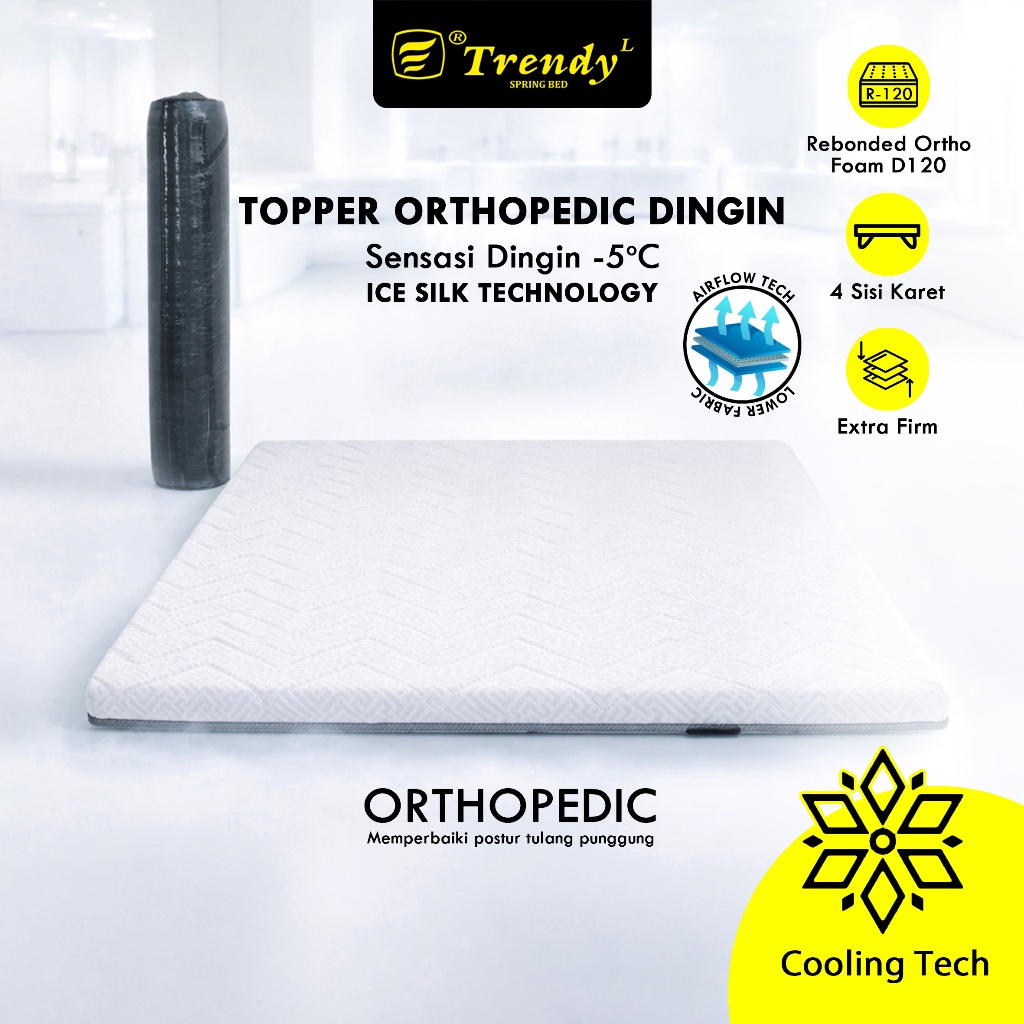 Trendy Cooling Topper Orthopedic - Mattress Topper Dingin Spons Rebonded D120 (Press & Roll)