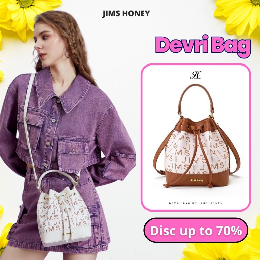 Jims Honey Devri Bag - Tas Selempang Wanita Tali Serut Modis Cute Elegan Bahan Kulit Sintetis Grade 