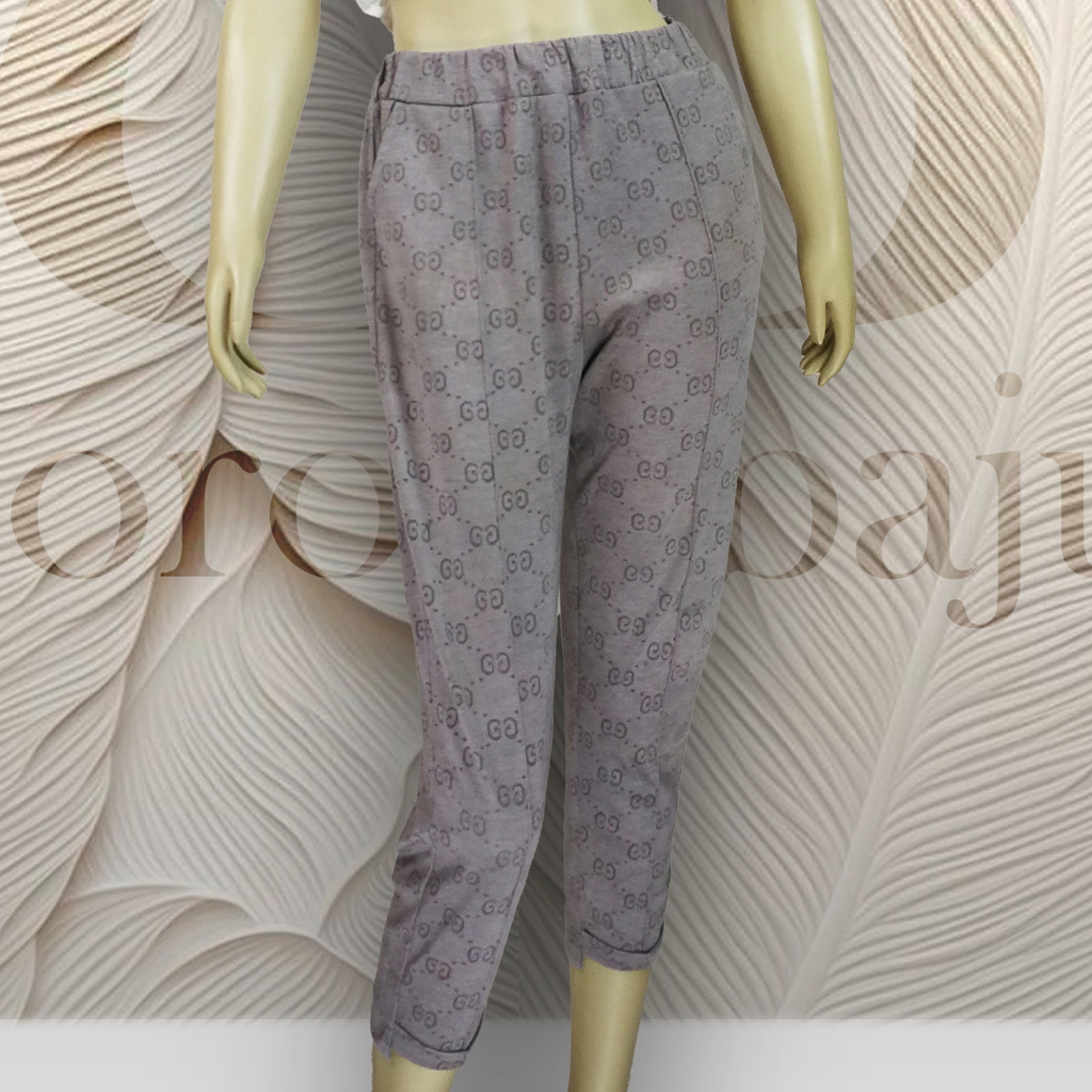 Celana Santai Pinggang Karet Saku Samping CLN22 (tanpa kemben) Bawahan Wanita Nyaman Adem