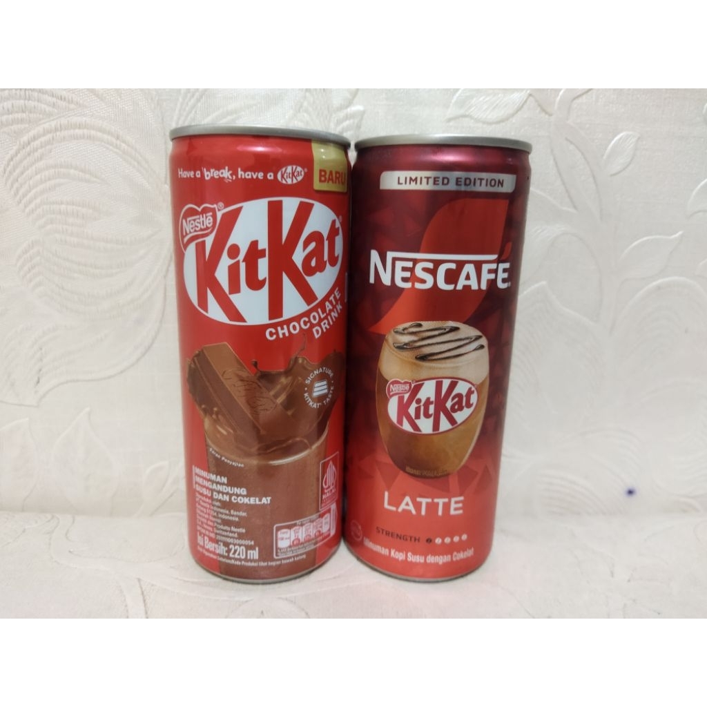 KIT KAT NESCAFE LATTE DRINK BARU / NESCAFE KIT KAT LATTE DRINK / KIT KAT CHOCOLATE DRINK KALENG BARU