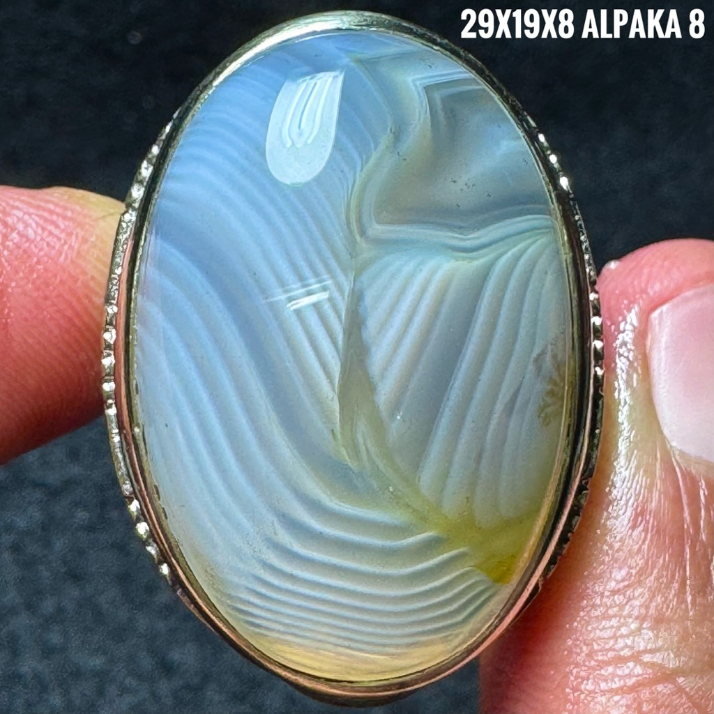 Cincin Batu Akik Natural Baturaja Palm (Asli Alam)