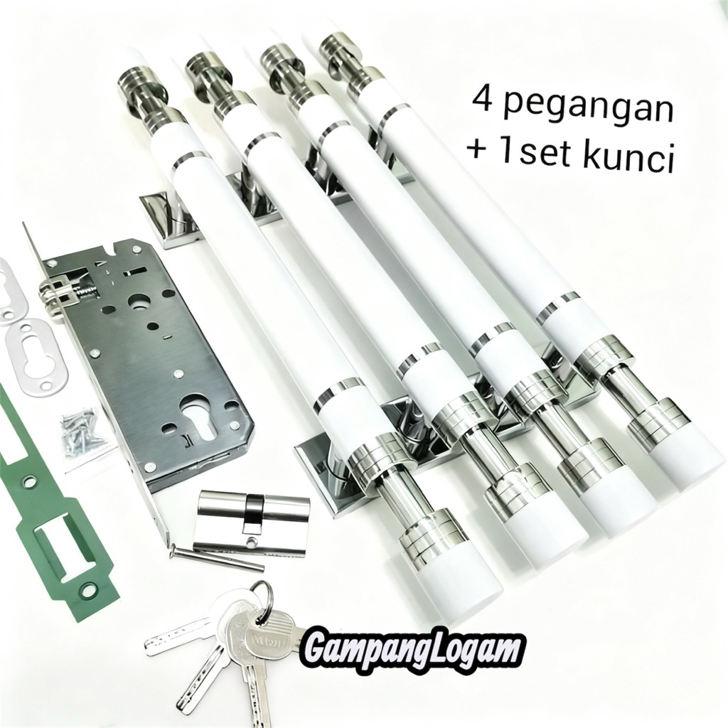 (4biji) handel pintu rumah model barbel panjang 35cm 45cm 60cm dan kunci set Handle pintu kupu tarun