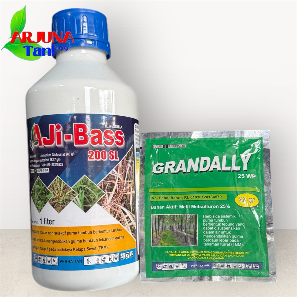 Herbisida Kontak dan Sistemik AJI-BASS 200 SL Bonus Grandally 25 Gram