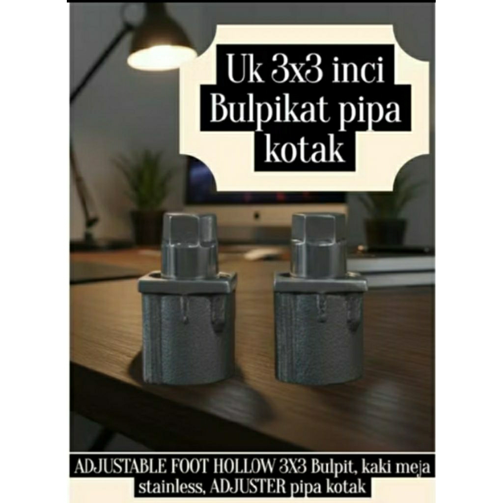 ADJUSTER pipa kotak Hollow kaki meja uk 3x3 alumunium