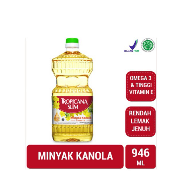 tropicana slim minyak goreng canola botol 946 ml / minyak goreng tropicana slim botol