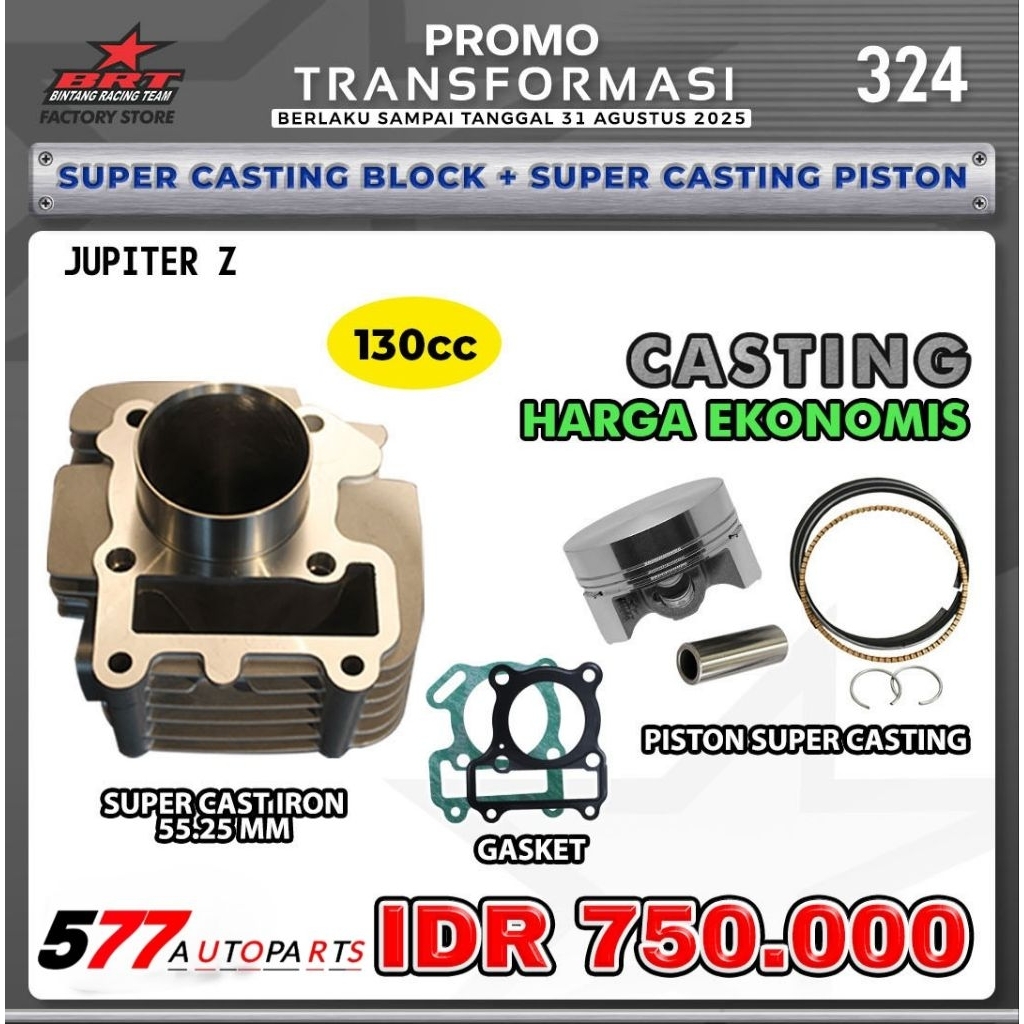 Super Casting Block + Super Casting Piston 130cc BRT Jupiter Z