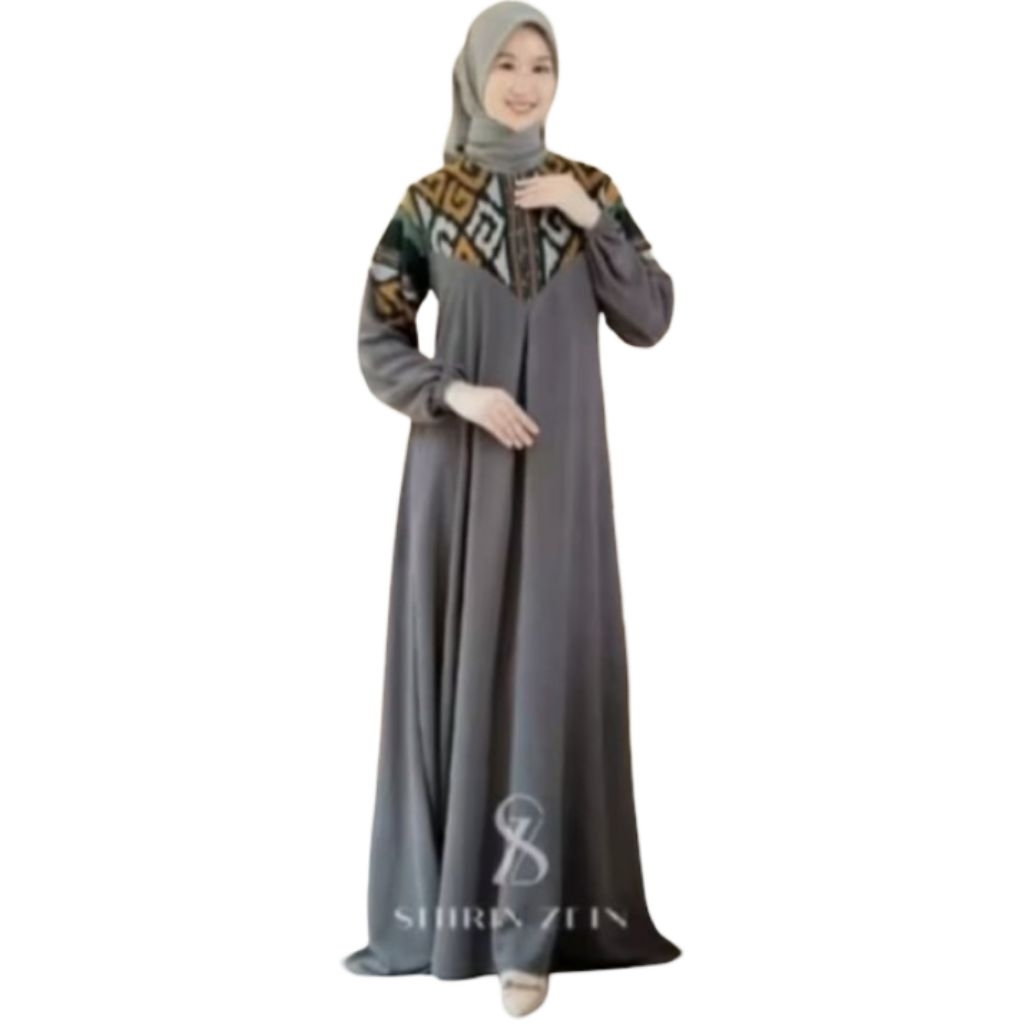 VANINA DEN Gamis Nura Motif Tenun Troso Cey Airflow Original
