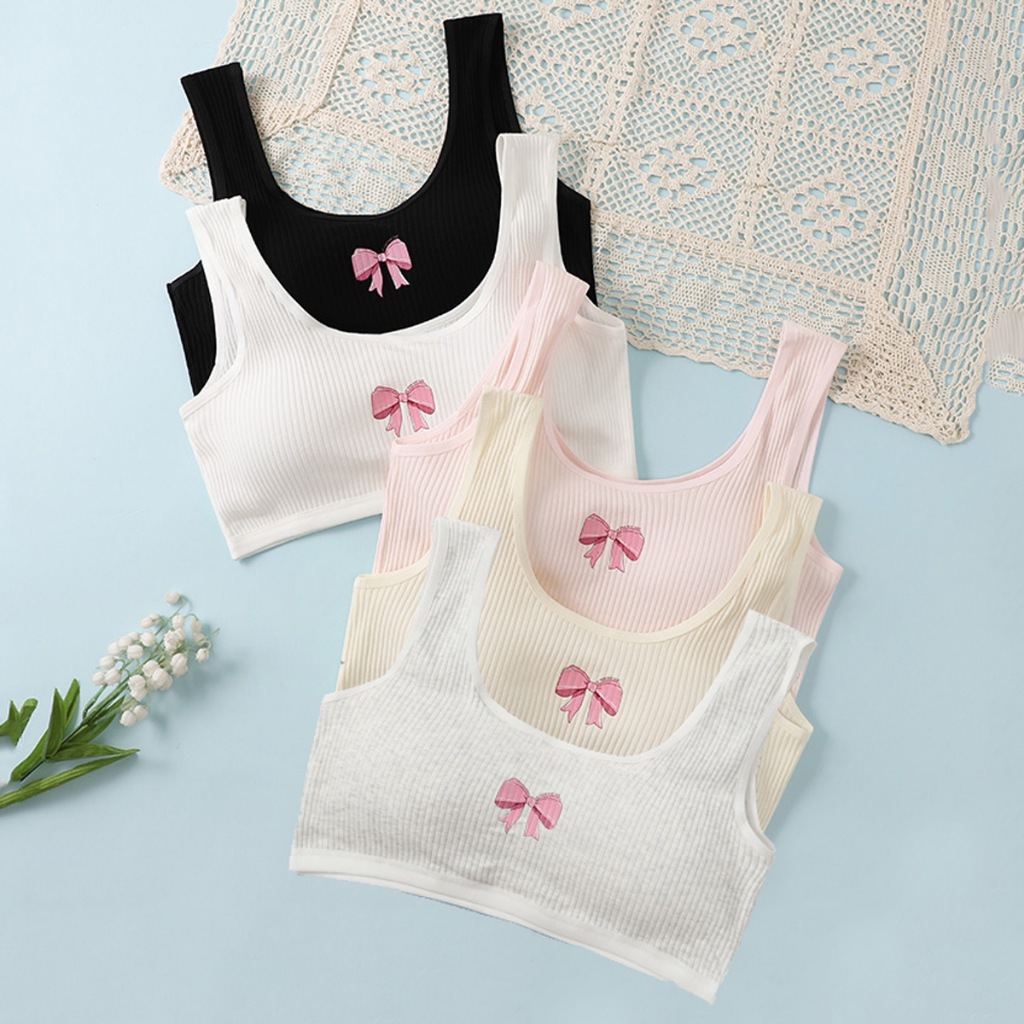 MS1071 MINISET STEP 2 POLOS RIBBED TALI LEBAR SD SMP MINI SET BH BRA KATUN ANAK REMAJA PEREMPUAN TAL