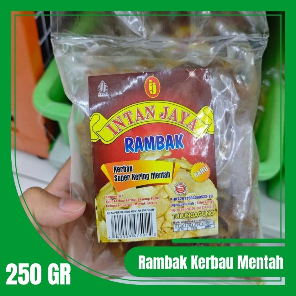 Kerupuk Rambak Kerbau dan Sapi Mentah 250 gr "Intan Jaya", Oleh-oleh Khas Tulungagung