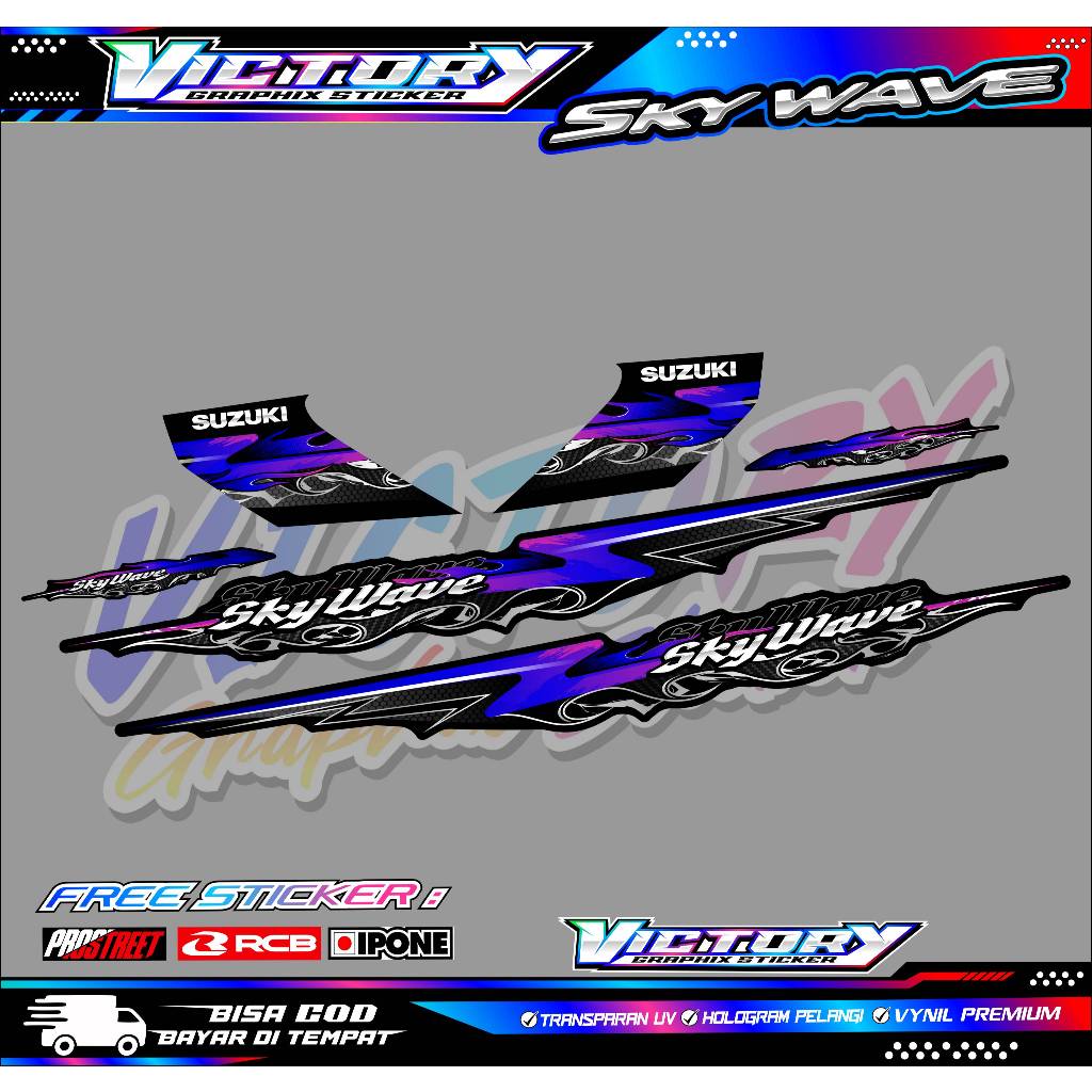 STRIPING VARIASI SUZUKI SKYWAVE STREETFIRE / STICKER LIST VARIASI MOTOR SKYWAVE 125