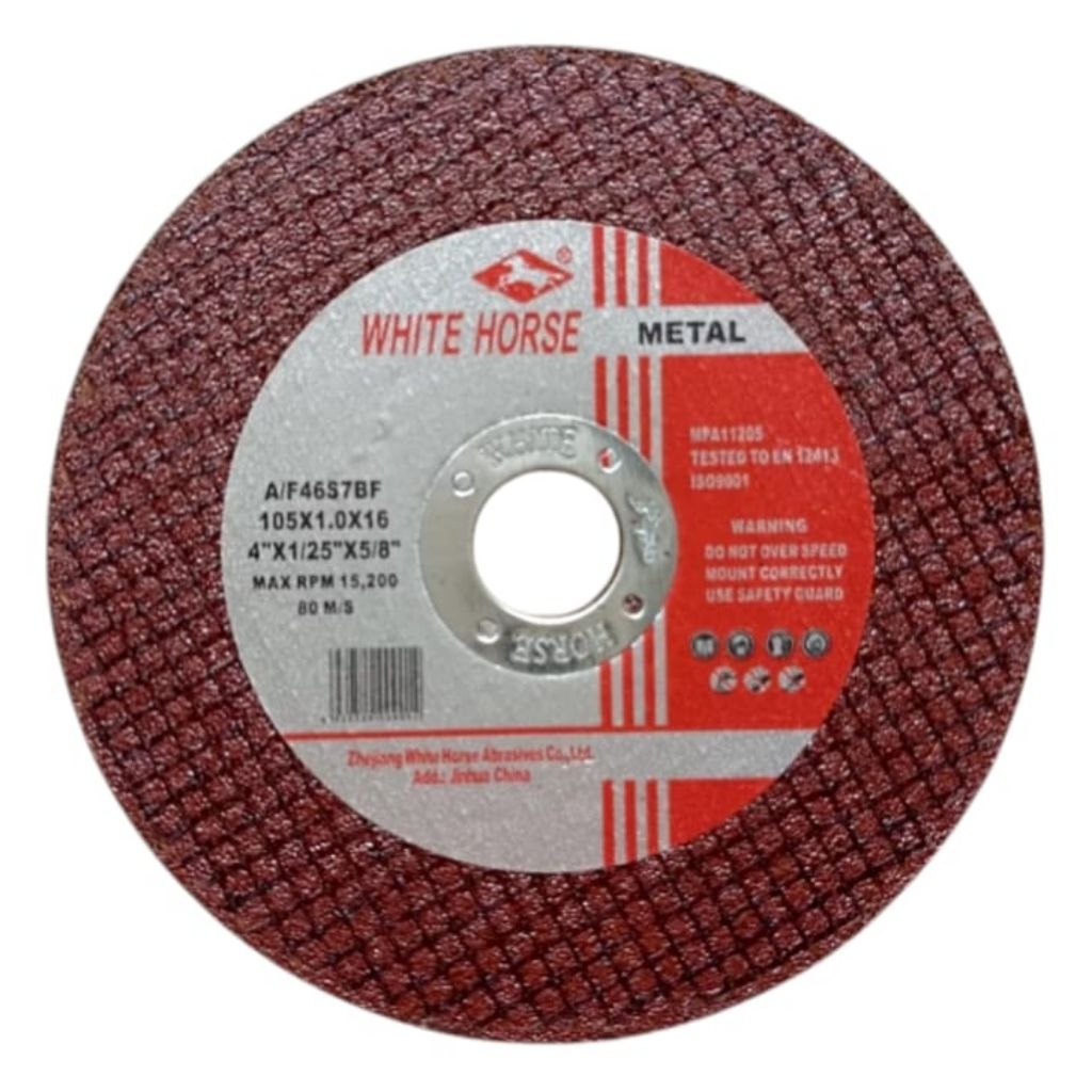BATU GERENDA POTONG 4" 4X1 WHITE HORSE MATA GERENDA POTONG BESI / STENLISS 4 INCHI CUTTING WHEEL TEB