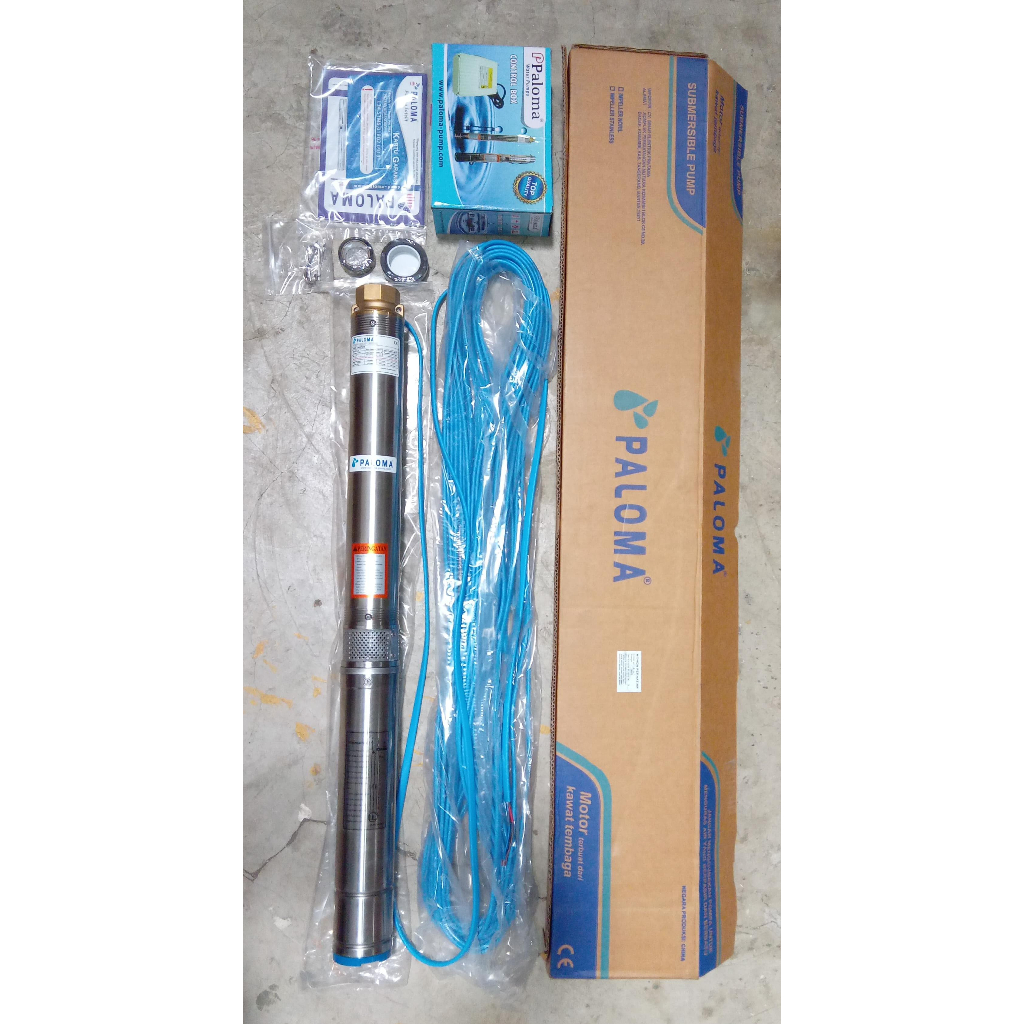 Mesin Pompa Celup PALOMA 2.5PPP1.5/24 Submersible Pump 2.5 INCH 0,5 HP  + Kabel 40 M Putra Inti