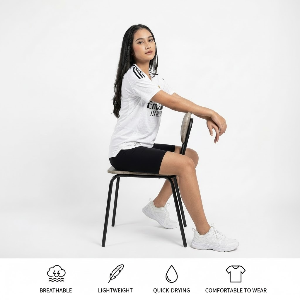 Polo Jersey Retro Fantasy Supporter Version Casual Unisex Putih Real Madrid