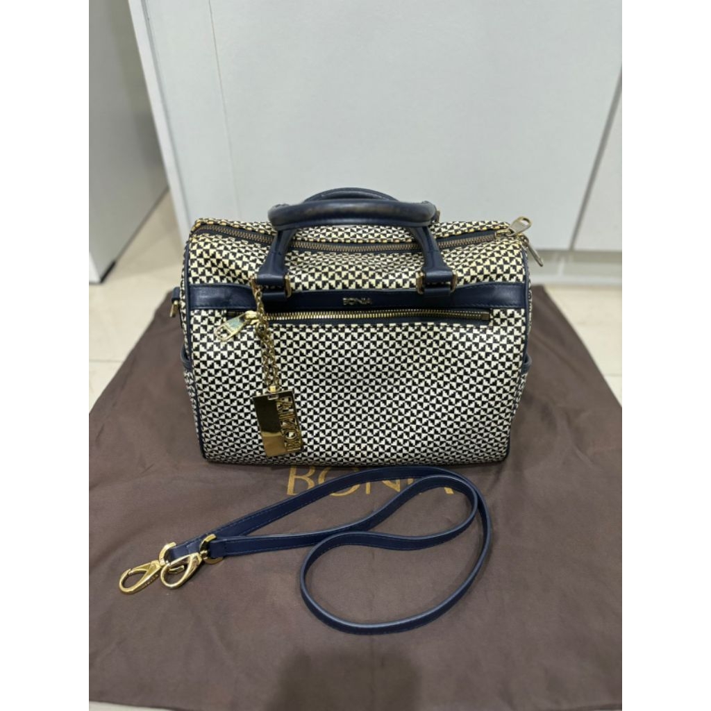 ORIGINAL Tas Bonia, tas perempuan/wanita, Speedy monogram or "catur" (chess) design bag