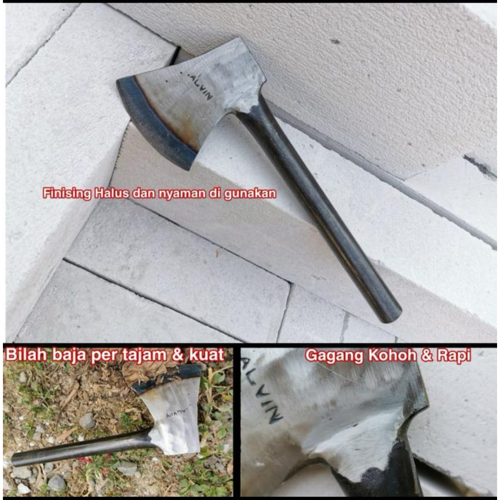 kapak baja/ kampak per baja tajam dan kuat gagang besi