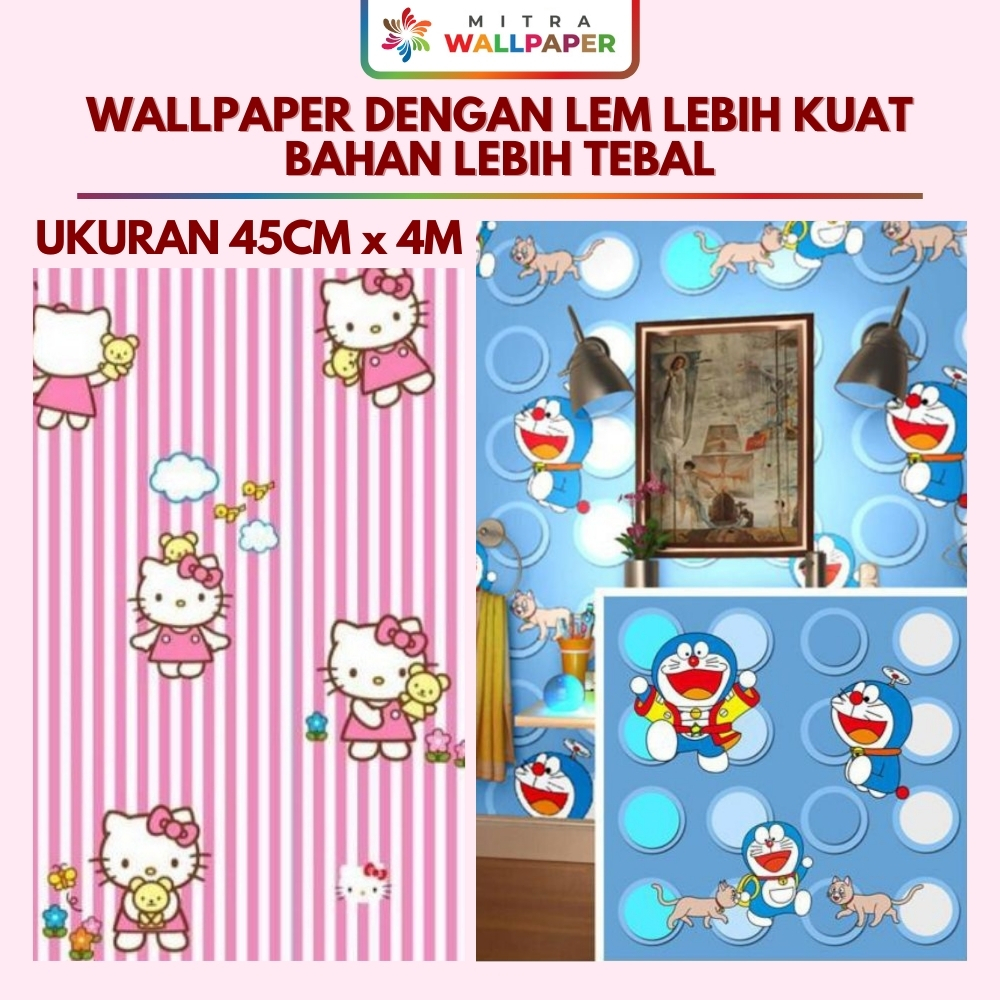 Wallpaper Dinding Kamar Tidur Anak Karakter Hello Kitty Wallpaper Dinding Kamar Anak Perempuan Hello