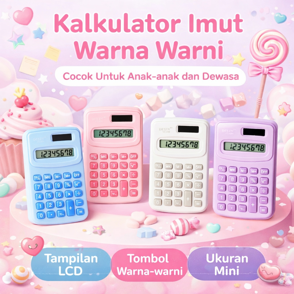 KALKULATOR MINI POLOS / MINIMALIS 8 DIGIT / CALCULATOR FOR SCHOOL / MINI CALCULATOR KK-900A KODA