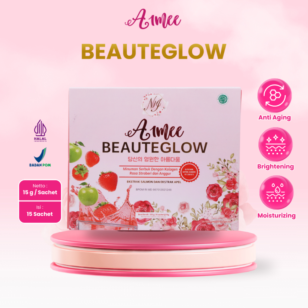 Aimee 15 SACHET Collagen Drink Dna Minuman Kolagen Colagen Pencerah Kulit Wajah Tubuh Menyamarkan Be