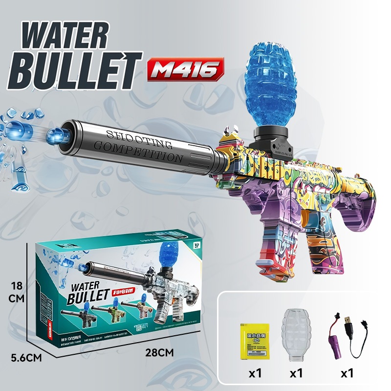 Mainan Tembak Anak Elektrik Water Gel | Water Jelly Gun Cas Baterai | Mainan Outdoor Seru & Aman