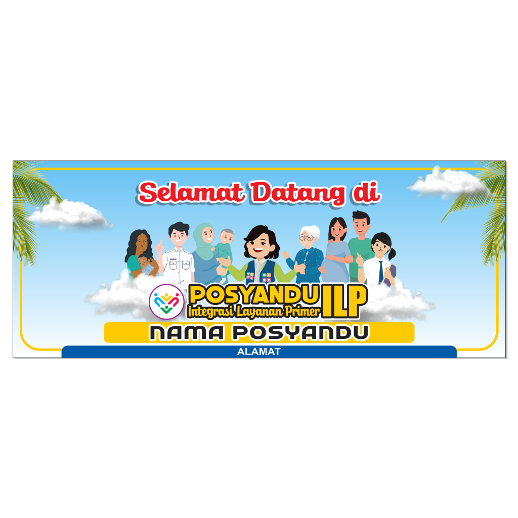 Spanduk Banner Selamat Datang di Posyandu ILP Custom FREE