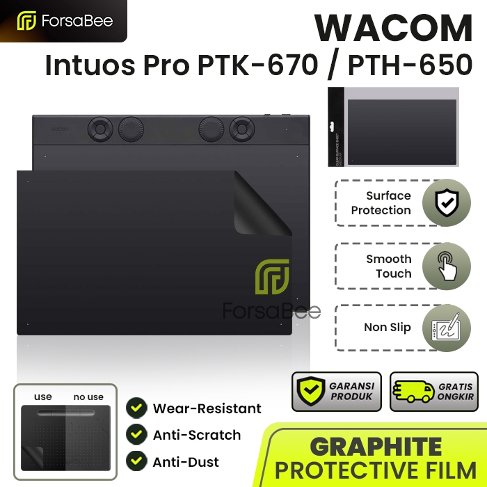 FORSABEE - Graphite Protective Film untuk Wacom Intuos Pro Gen 8 PTK 670 PTK670 M Anti Gores Antigor